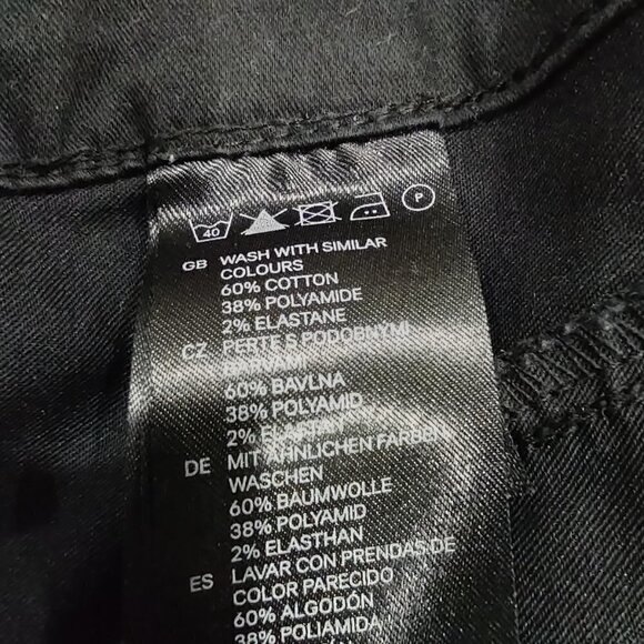 H&M Black Pencil Skirt Cotton Size 10 - Picture 5 of 5